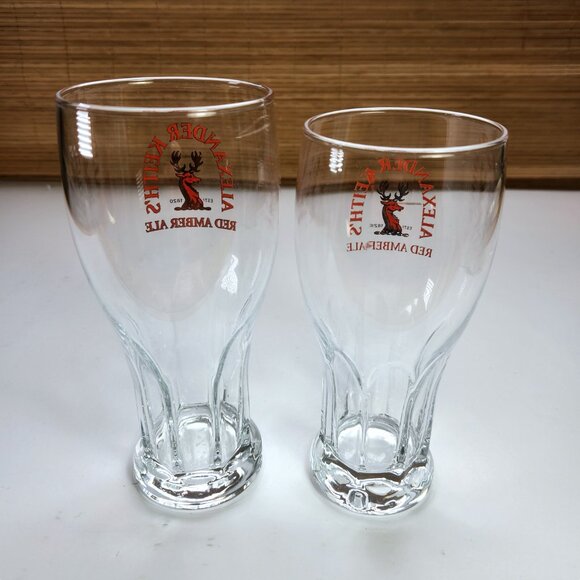 Alexander Keith's Red Amber Ale Pint Beer Glasses Lot of 2 Red Lettering - Picture 4 of 5
